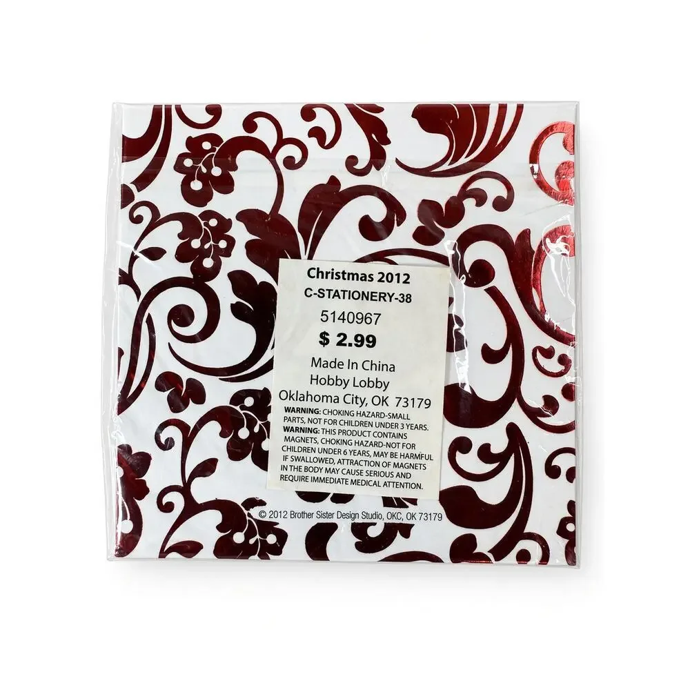 Vintage 2012 Hobby Lobby Sealed Christmas Notepad Pen Gift Set Brother Sister